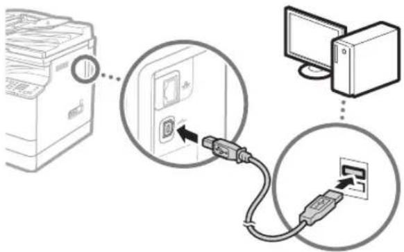 CANON imageRUNNER 2206iF - Connectez le câble USB. - 1