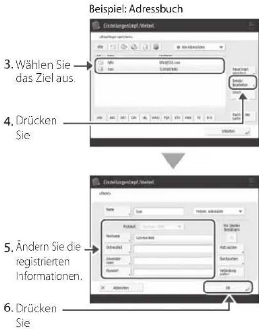 CANON imageRUNNER ADVANCE 4545i III - Prüfen Sie die Serverinformationen. - 2