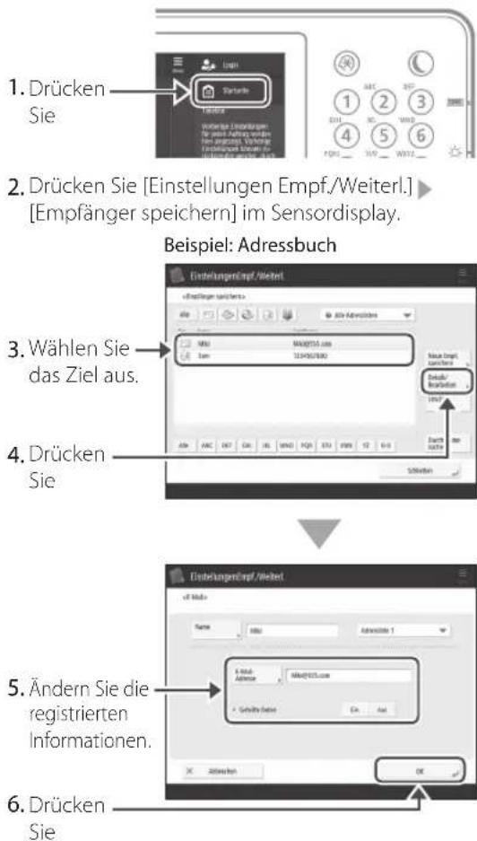 CANON imageRUNNER ADVANCE 4545i III - Prüfen Sie die Informationen des Empfängers. - 1