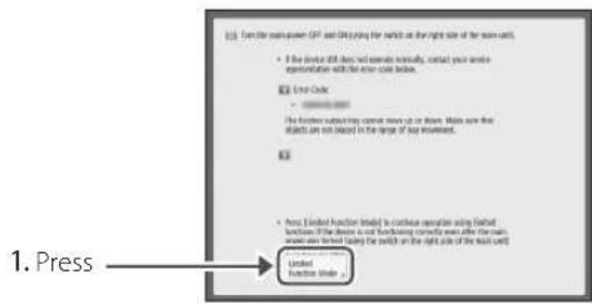 CANON imageRUNNER ADVANCE 4545i III - When the [Limited Functions Mode] button is displayed - 1