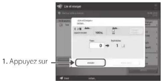 CANON imageRUNNER ADVANCE 4545i III - Arrêt de la numérisation ou de la télécopie - 1