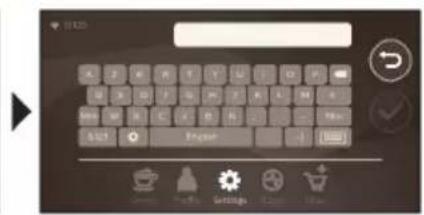 Screenshot of a mobile keyboard interface with control buttons and navigation icons