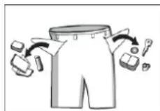 CONTINENTAL EDISON CELL914ISS - Videz des poches intérieures et des poches des pantalons les petits objets métalliques qu'elles pourraient contenir (clous, épingles, trombones). - 1