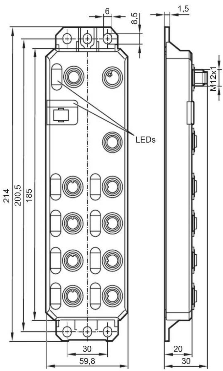 IFM AL200S - Schéma d'encombrement - 1