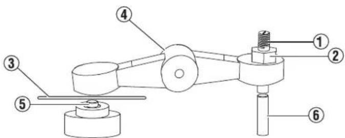 Technical diagram of a mechanical assembly with numbered components for identification
