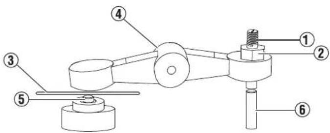 Technical diagram of a mechanical assembly with numbered components for identification