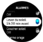 SUUNTO Race - Alarmes de lever et de coucher du soleil - 1