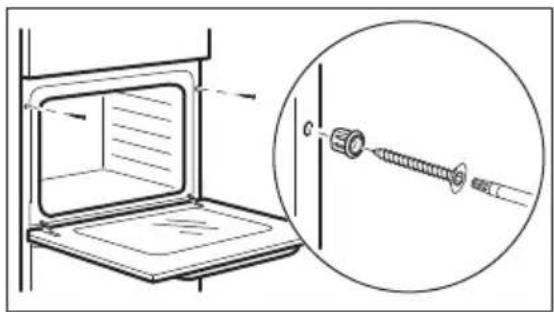 ELECTROLUX EOK4B0W1 - Bevestiging van de oven aan de kast - 1
