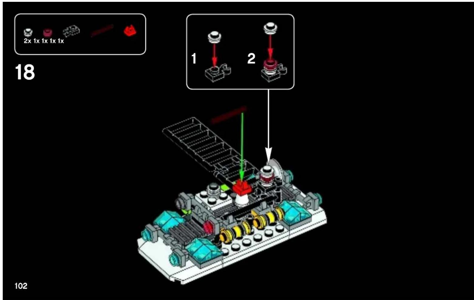 3D cutaway illustration of a LEGO car showing internal components like engine, battery, and structural elements (no text or symbols).