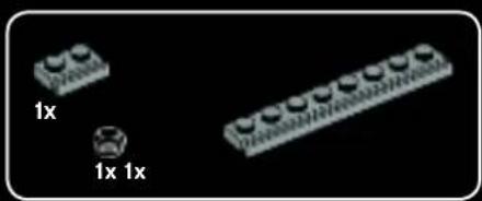 Three LEGO brick blocks with rounded tops and one labeled '1x' (no additional text or symbols)