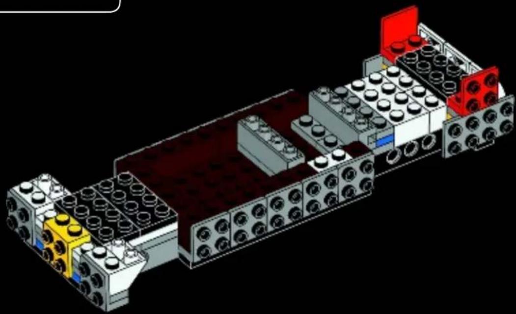 3D architectural diagram of a multi-level building structure with visible brickwork and colored components (no text or labels)