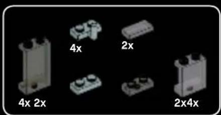 Four electronic component blocks labeled 4x, 2x, 4x 2x, and 2x4x on a black background.