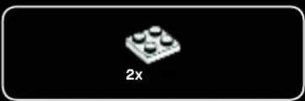 White 3D block with four rounded pins on a black background, labeled '2x' below (no other text or symbols)