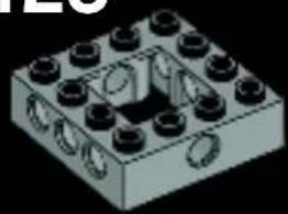 3D diagram of a LEGO brick with multiple circular holes and a central cavity (no text or symbols)