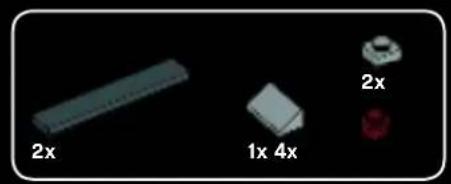Three electronic components with labeled sizes: 2x, 1x 4x, and 2x (no text or symbols on the objects themselves)