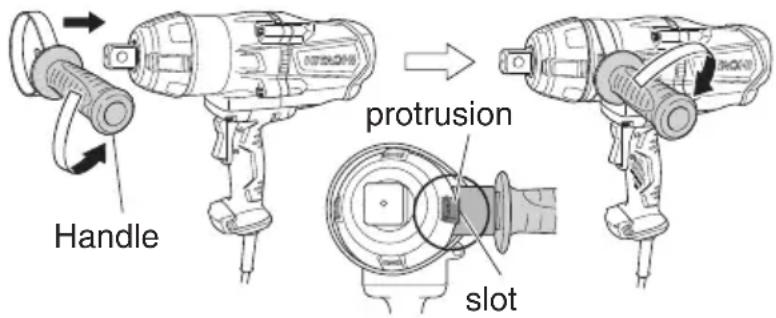 HITACHI WR22SE - Mounting the side handle - 1