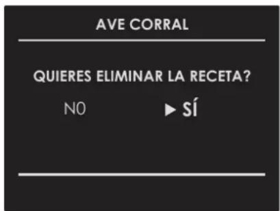 Forza FOSP30S - Borrar una receta Personalizada: - 1