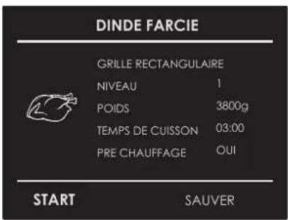 Forza FOSP30S - Sélectionner une recette déjà programmée : - 1