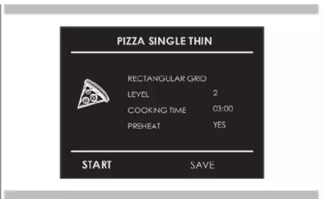 Forza FOSP30S - Selecting an already-set "CLASSIC PIZZA" recipe: - 1