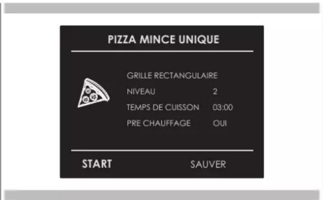 Forza FOSP30S - Sélectionnez une recette « CLASSIC PIZZA » déjà configurée : - 1