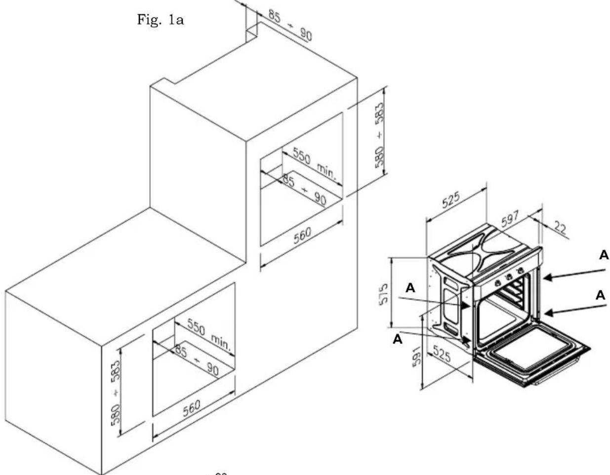 Fig. 1a 85 - 90 550 min. 85 + 90 560 580 + 585 525 597 22 550 min. 85 - 90 560 591 525 A A A A