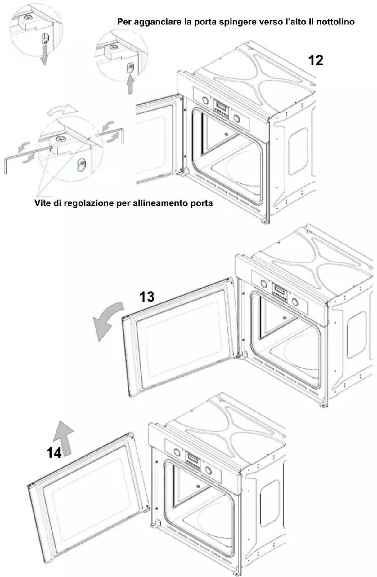 Glem Gas GFMC530IX - COME RIMUOVERE E RIMONTARE LA PORTA DEL FORNO (12-17) - 1
