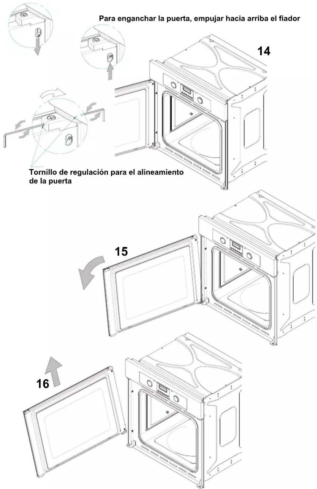 Glem Gas GFMC530IX - CÓMO QUITAR Y VOLVER A MONTAR LA PUERTA DEL HORNO (14-19) - 1