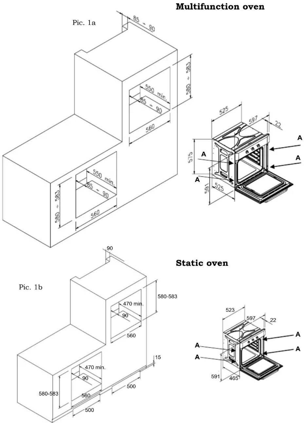 Glem Gas GFMC530IX - Important notices for the installation - 1