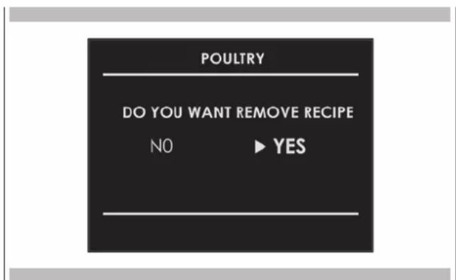 Forza FODP30S - Cancelling a Personalized recipe: - 1