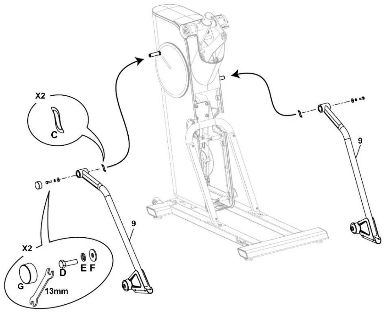 BOWFLEX Max Trainer SE - Fixez les pattes à l'ensemble cadre - 2