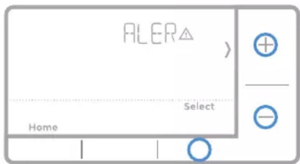 HONEYWELL RTH7560E1001/E - Alerts screen - 2