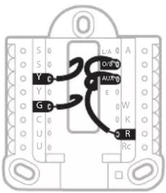 HONEYWELL RTH7560E1001/E - Branchement des fils : systèmes à thermopompe - 1