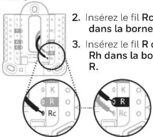 HONEYWELL RTH7560E1001/E - Si vous avez deux fils R (R ou Rh, et Rc) - 2
