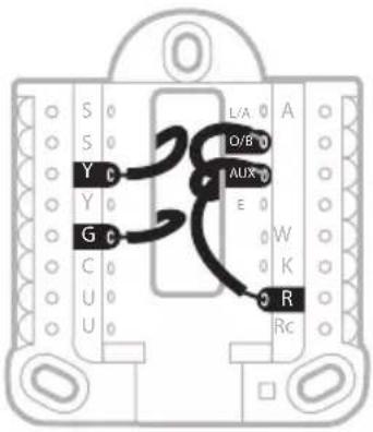 HONEYWELL RTH7560E1001/E - Connect wires: heat pump - 1