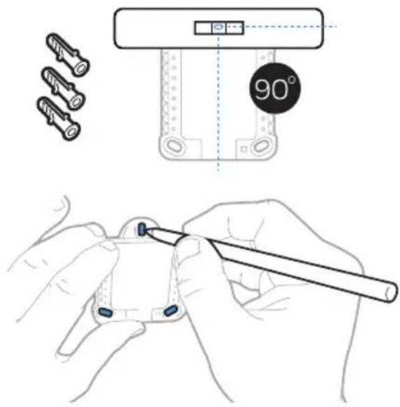 HONEYWELL RTH7560E1001/E - Insert the wall anchors. - 1