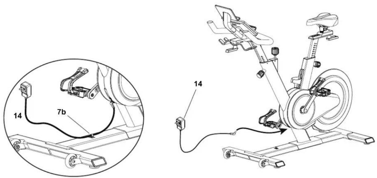 BOWFLEX IC Bike SE - Branchez l'adaptateur c.a. sur l'ensemble cadre - 1