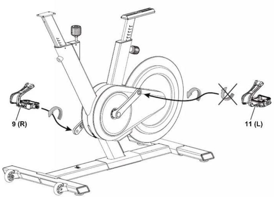 BOWFLEX IC Bike SE - Fixer les pédales à l'ensemble cadre - 3
