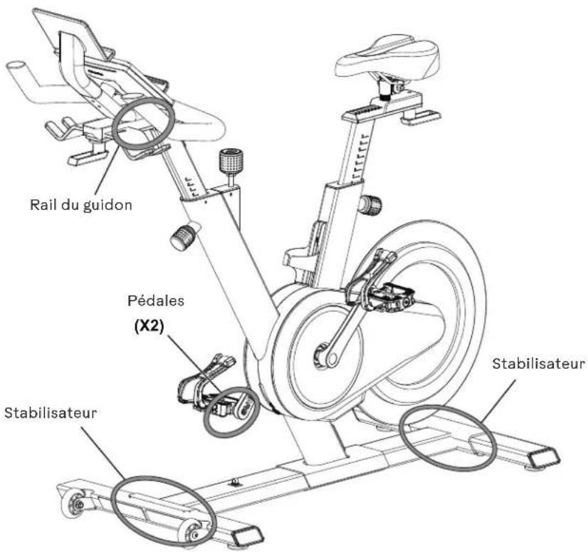 BOWFLEX IC Bike SE - Branchez l'adaptateur c.a. sur l'ensemble cadre - 3