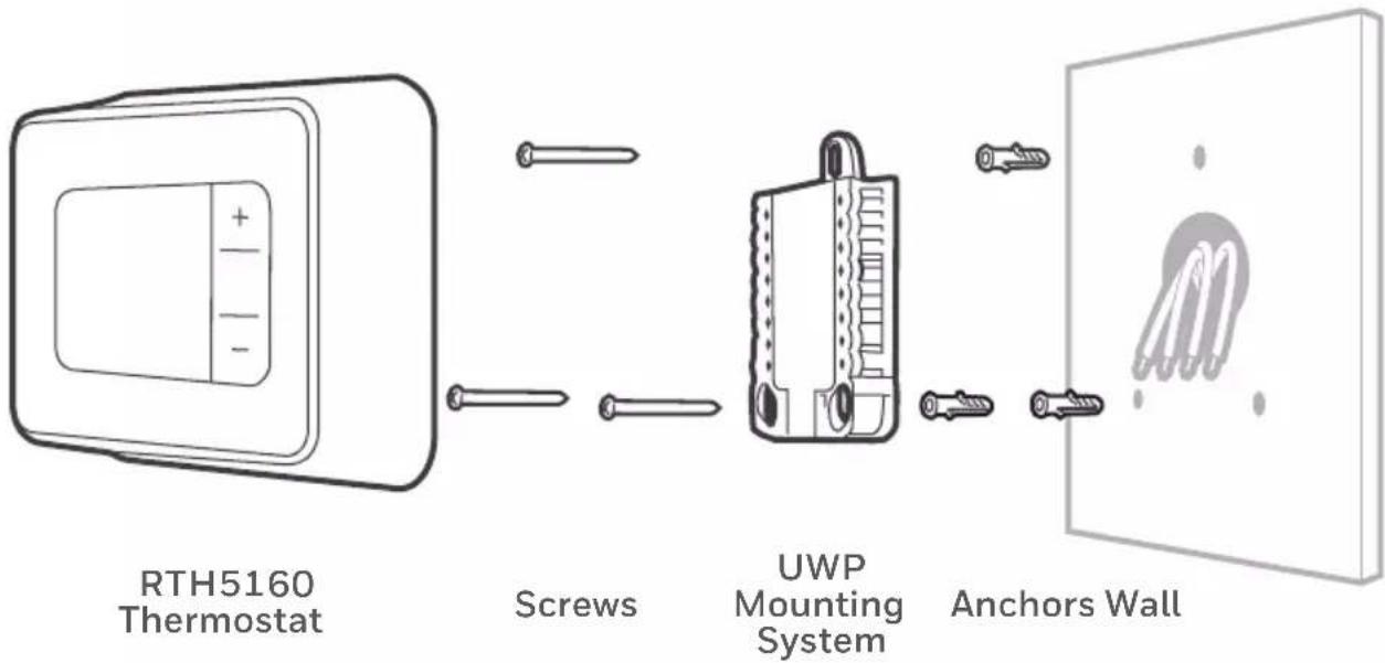 HONEYWELL RTH5160D1003/E - Disconnect the wires and remove the old wall plate. - 3