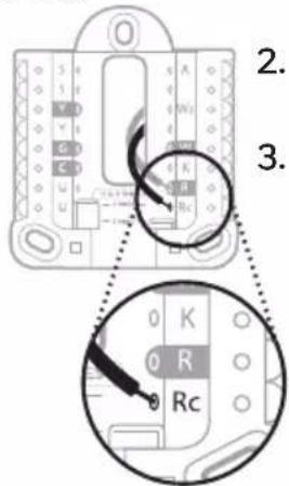 HONEYWELL RTH5160D1003/E - If you have 2 R-wires (R or Rh, and Rc) - 2