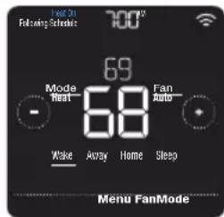 HONEYWELL RCHT8612WF2005/W - Adjusting the temperature in Auto mode - 4