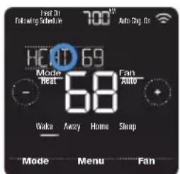 HONEYWELL RCHT8612WF2005/W - Réglage du mode Vacances (doit être programmé à l'aide de l'application Lyric) - 3