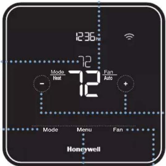 HONEYWELL RCHT8612WF2005/W - Adjust temperature - 1