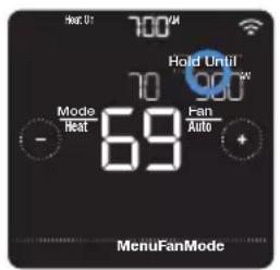 HONEYWELL RCHT8612WF2005/W - Setting temporary hold (for use with time-based schedules only) - 1