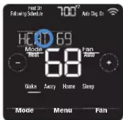 HONEYWELL RCHT8612WF2005/W - Ajustar la temperatura en modo automático - 2