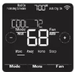 HONEYWELL RCHT8612WF2005/W - Réglage du mode Vacances (doit être programmé à l'aide de l'application Lyric) - 4