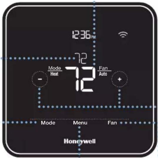 HONEYWELL RCHT8612WF2005/W - Régler la température - 1