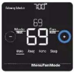 HONEYWELL RCHT8612WF2005/W - Adjusting the temperature - 1