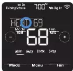 HONEYWELL RCHT8612WF2005/W - Adjusting the temperature in Auto mode - 2
