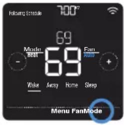 HONEYWELL RCHT8612WF2005/W - Setting the fan - 2